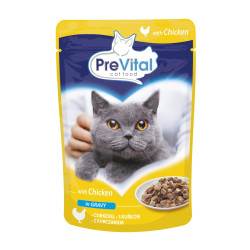 Pliculeț PreVital pentru pisici 100 g - pui în sos