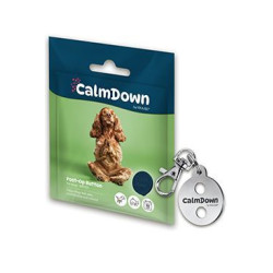 Kit etichetă de identificare pentru câini CalmDown, pandantiv metalic + 1 nasture KRUUSE - CÂINE