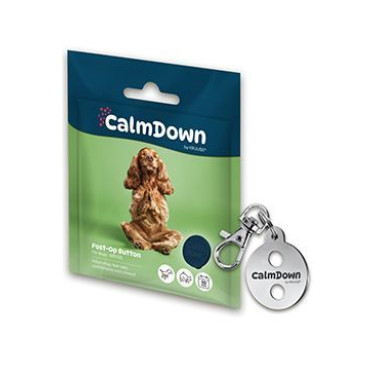 Kit etichetă de identificare pentru câini CalmDown, pandantiv metalic + 1 nasture KRUUSE - CÂINE