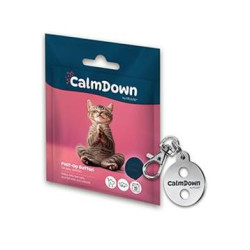 Kit etichetă pisică CalmDown cu pandantiv metalic + 1 buton KRUUSE - PISICĂ