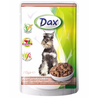 Dax Dog cu carne de vită și iepure, pungă 100 g