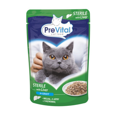 Pungă sterilă PreVital pentru pisici 100 g - ficat în sos