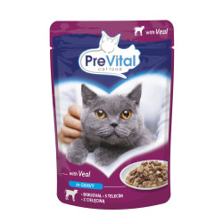 Plic PreVital pentru pisici 100 g - vițel în sos 