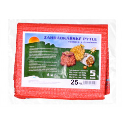 Geantă Raschel cu sistem de prindere, capacitate 25 kg, roșie, 50x72 cm, 5 buc.