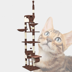 Ansamblu de joacă pentru pisici BELLA H3 - Maro-bej