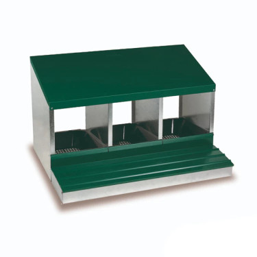 Cuibar metalic galvanizat GAUN pentru găini ouătoare - interior, 3 cuiburi - 10100