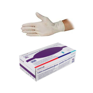 Mănuși CVET non-standard din latex XL/100 buc fără pudră, cu aloe
