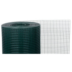 Plasă PVC 500/12,7x12,7/1,2 mm, 5 m, verde, pătrată, grădină, reproducere