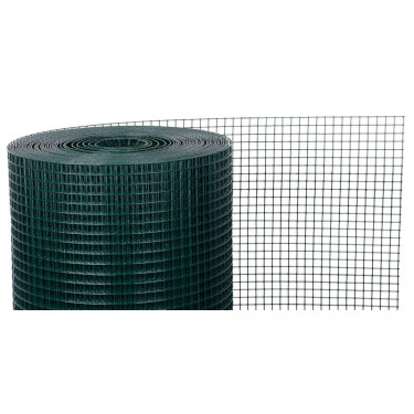 Plasă PVC 1000/19x19/1.45 mm, 10 m, verde, pătrată, grădină, reproducere