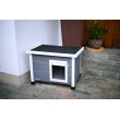 Căsuță pentru pisici, RUSTICA gri/alb, 57 x 45 x 43 cm  