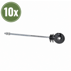 Izolator inelar distanțier pentru gard electric offset cu suport, lungime 20 cm, filet M6