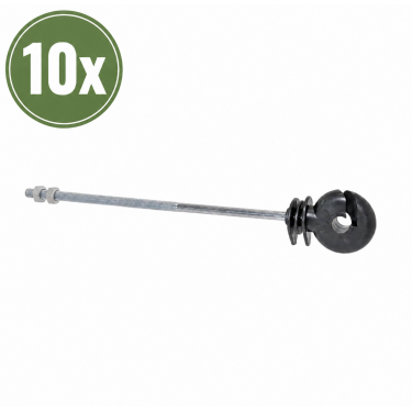 Izolator inelar distanțier pentru gard electric offset cu suport, lungime 20 cm, filet M6