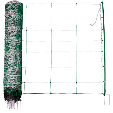 Plasă TitanNet pentru oi, 50 m × 108 cm, vârf dublu, alb-verde, AKO 
