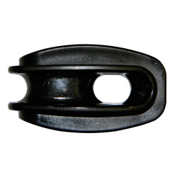 Izolator din plastic negru tip „ou” pentru întindere și colț