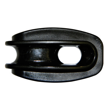 Izolator din plastic negru tip „ou” pentru întindere și colț