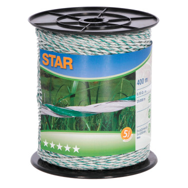 Sfoară pentru gard electric Star (polywire), 400 m, alb-verde