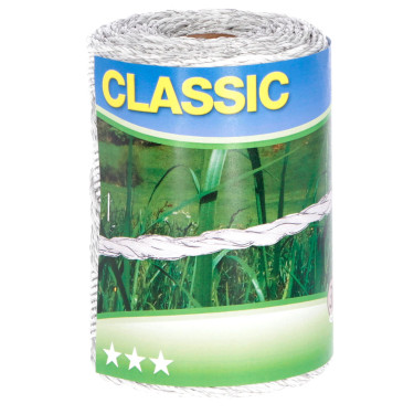 Fir pentru gard electric Classic (polywire) 250 m, alb, 6 × 0,20 Niro