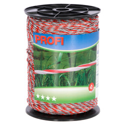Sfoară pentru gard electric PROFI 400 m alb/roșu