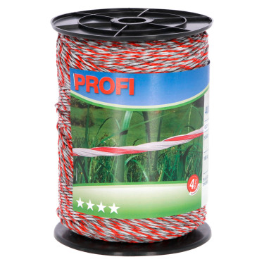 Sfoară pentru gard electric PROFI 400 m alb/roșu