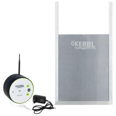 Ușă automată pentru coteț Kerbl Duo Smart, cu ușă culisantă M, 300 x 400 mm