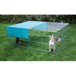 Țarc pentru iepuri 144 x 112 x 60 cm, galvanizat, cu copertină de soare