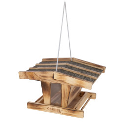 Hrănitor pentru păsări Kerbl Kleiner Arber, lemn/sticlă acrilică, 31 x 24,5 x 19 cm