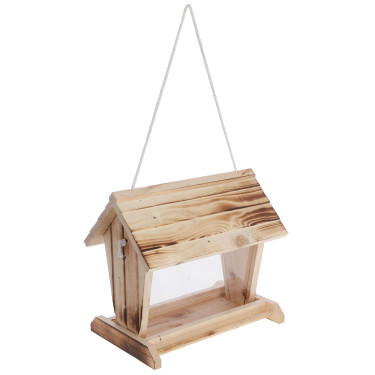 Hrănitoare pentru păsări Kerbl Schneeberg, lemn/sticlă acrilică, 31 x 24,5 x 19 cm