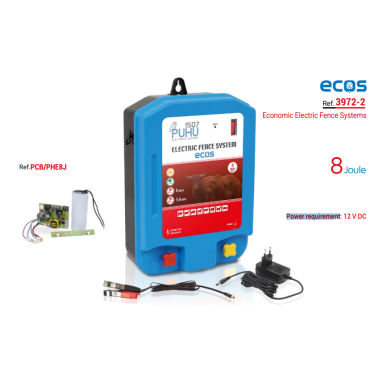 Sursă de alimentare PUHU duo pentru gard electric 8J cu adaptor de 12V