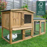 Cușcă din lemn pentru iepuri MILEVSKO, 1450x530x835 mm