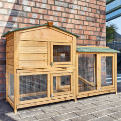 Cușcă din lemn pentru iepuri REGENSBURG, 1460x460x940 mm