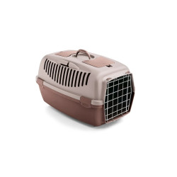 Cușcă de transport Gulliver 3 cu ușă metalică, maro, 61 × 40 × 38 cm