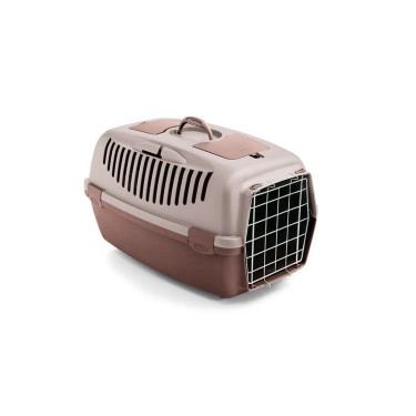 Cușcă de transport Gulliver 3 cu ușă metalică, maro, 61 × 40 × 38 cm
