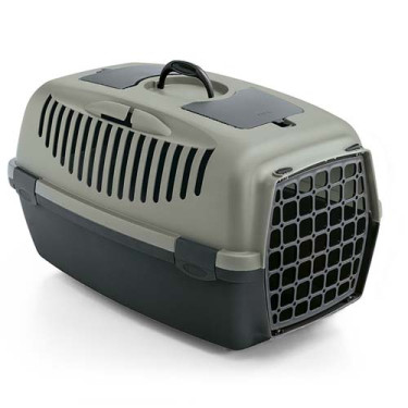 Cușcă de transport Gulliver 1 cu ușă din plastic, Green Line, 48 × 32 × 31 cm