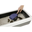 Lopățică pentru excremente din plastic cu capac, albastru marin, 28 x 10 cm