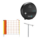 Set gard electric cu plasă de protecție împotriva lupilor, râșilor - sursă DUO 5 J - plasă 50 m