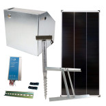 Set de bază pentru gard solar cu cutie de siguranță, controler de 15 A, panou de 200 W, consolă