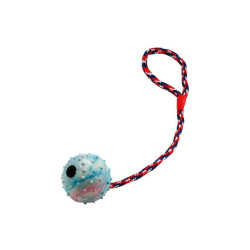 Jucărie pentru câini din cauciuc – frânghie de tras cu minge 6 cm