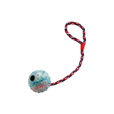 Jucărie pentru câini din cauciuc – frânghie de tras cu minge 6 cm