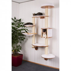 Copac pentru pisici de perete DOLOMIT XL – ansamblu alb de zgâriat pentru pisici, 185 cm