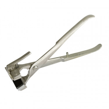 Clește de tatuat KERBL 10 mm, 5 caractere, nichelat, cu clapetă – pentru purcei 
