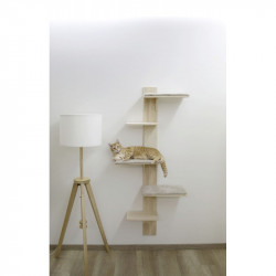 Ansamblu pentru pisici, pentru perete, suport de zgâriat pisici, 150 cm, natural  