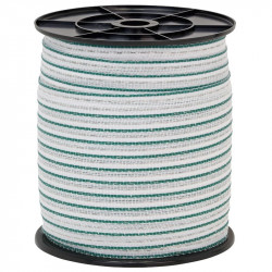 Bandă pentru gard electric, diametru 20 mm, verde-alb