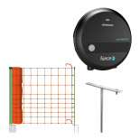 Set gard electric cu plasă - protecție împotriva lupilor, râșilor - sursă DUO 5 J - plasă 50 m