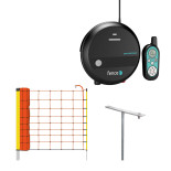 Set gard electric cu plasă - protecție împotriva lupilor, râșilor - sursă DUO RF cu telecomandă - plasă de 50 m