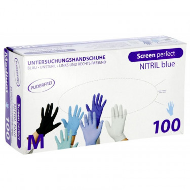 Mănuși din nitril Screen Perfect, albastru, lungime 24 cm, mărimea XL  