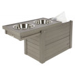 Kerbl rezervor de hrană din plastic ecologic, cu două boluri incluse, 54 x 30 x 39,5 cm 
