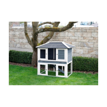 KERBL Căsuță pentru iepuri cu țarc VILLA – pentru iepuri și alte rozătoare, 118 x 68 x 118 cm  