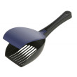 Lopățică pentru excremente din plastic cu capac, albastru marin, 28 x 10 cm
