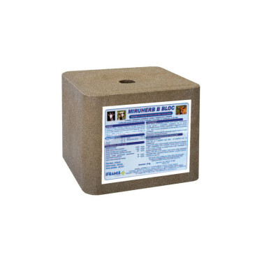 Bloc de lins mineral cu sare Miruherb pentru bovine, oi și capre, 10 kg