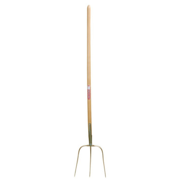 Furcă forjată Erntekönig, 3 dinți, 30 cm, cu coadă 135 cm, aurie